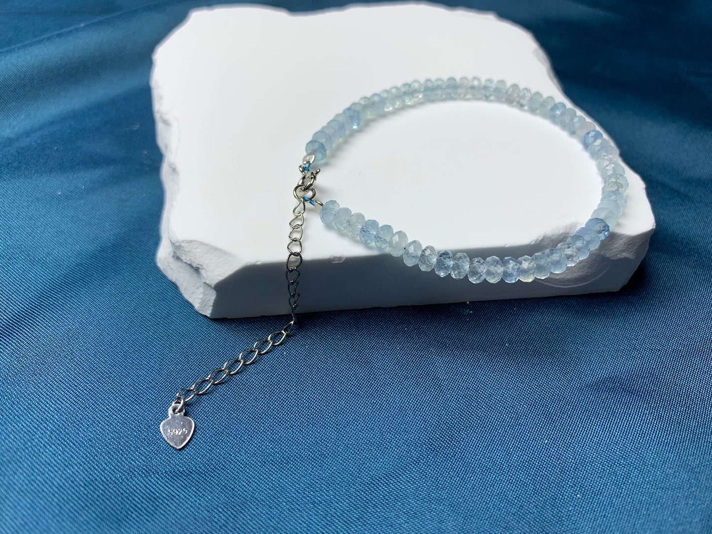 Aquamarine bracelet - silver 925