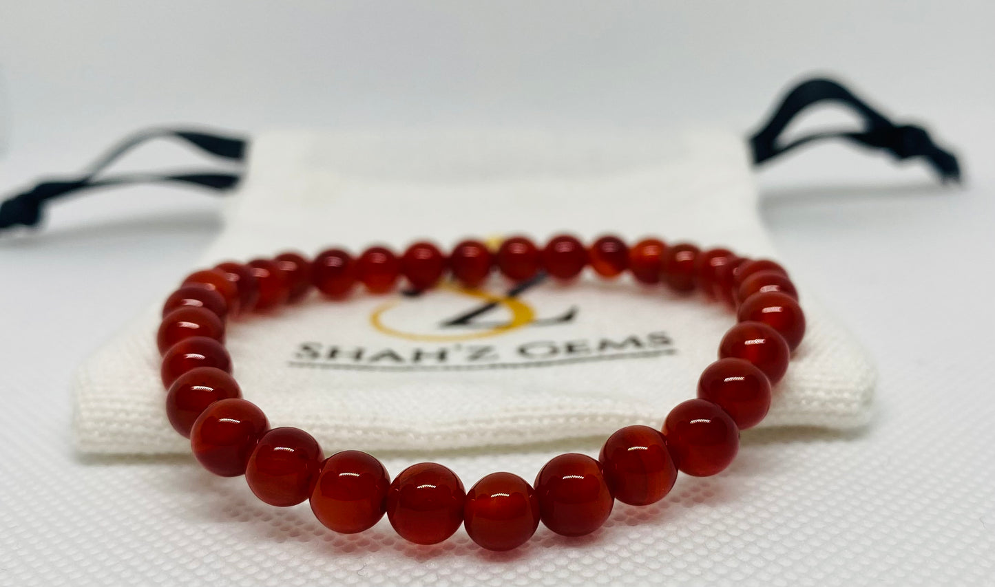 Carnelian beaded bracelet