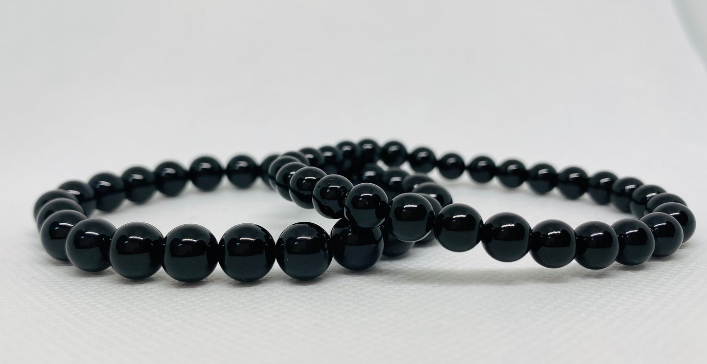 Black tourmaline beaded bracelet