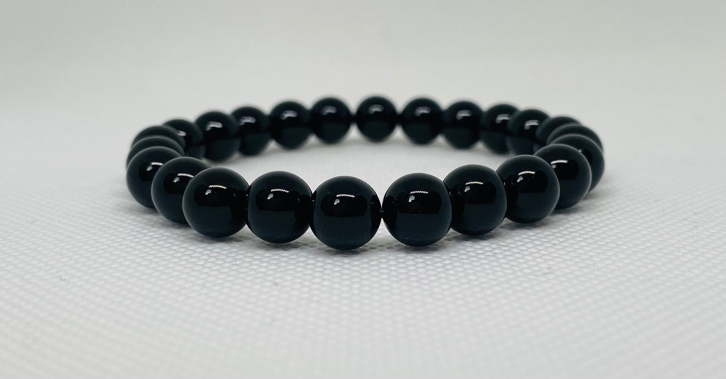 Black onyx beaded bracelet