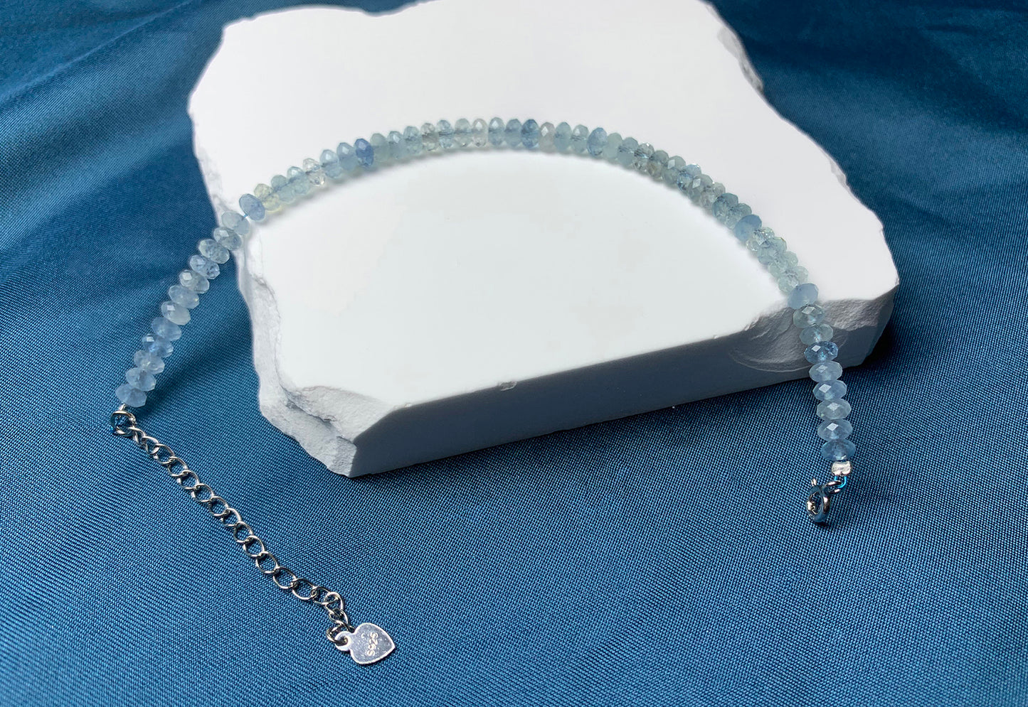 Aquamarine bracelet - silver 925