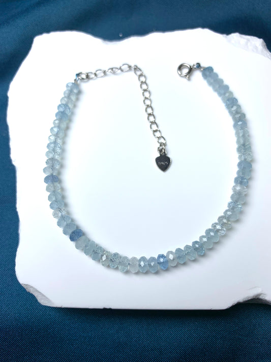 Aquamarine bracelet - silver 925