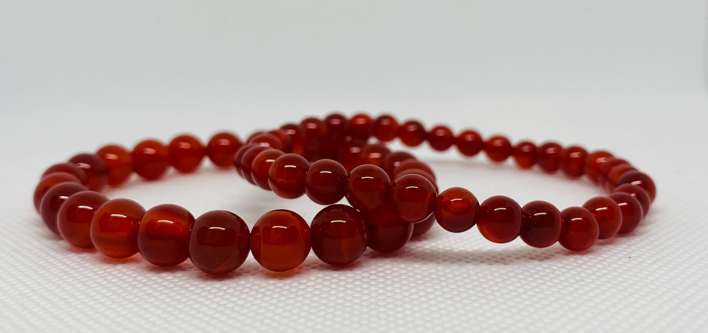 Carnelian beaded bracelet