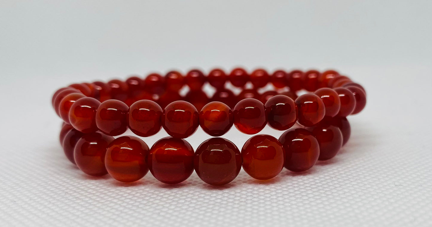 Carnelian beaded bracelet