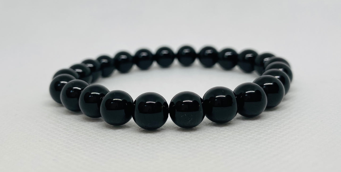 Black tourmaline beaded bracelet