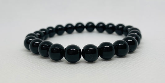 Black tourmaline beaded bracelet