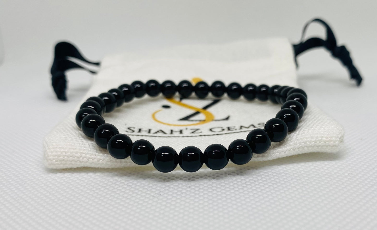 Black onyx beaded bracelet